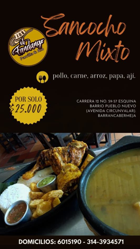 #Barrancabermeja Hoy no cocines 🍽Visita El Fandango #Restaurante o pide tu domicilio 🏍 607 6015190