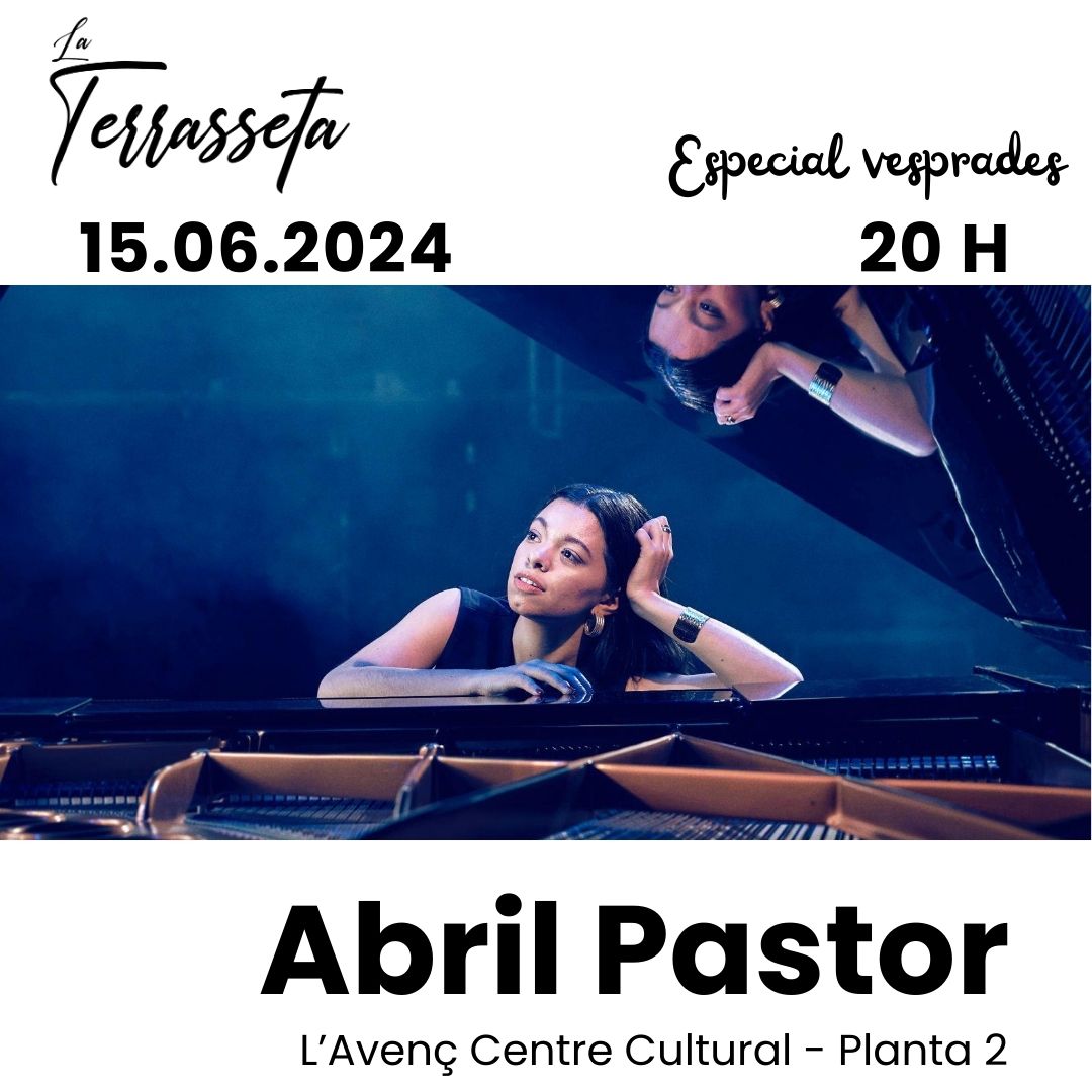 Aquest dissabte a les 20h ens veiem a la Terrasseta amb l'espectacular veu de l'Abril Pastor. Entrades amb consumició a: entrapolis.com/entrades/abril… 
#esplugues #espluguesdellobregat #avencesplugues #concerts #musicaenviu