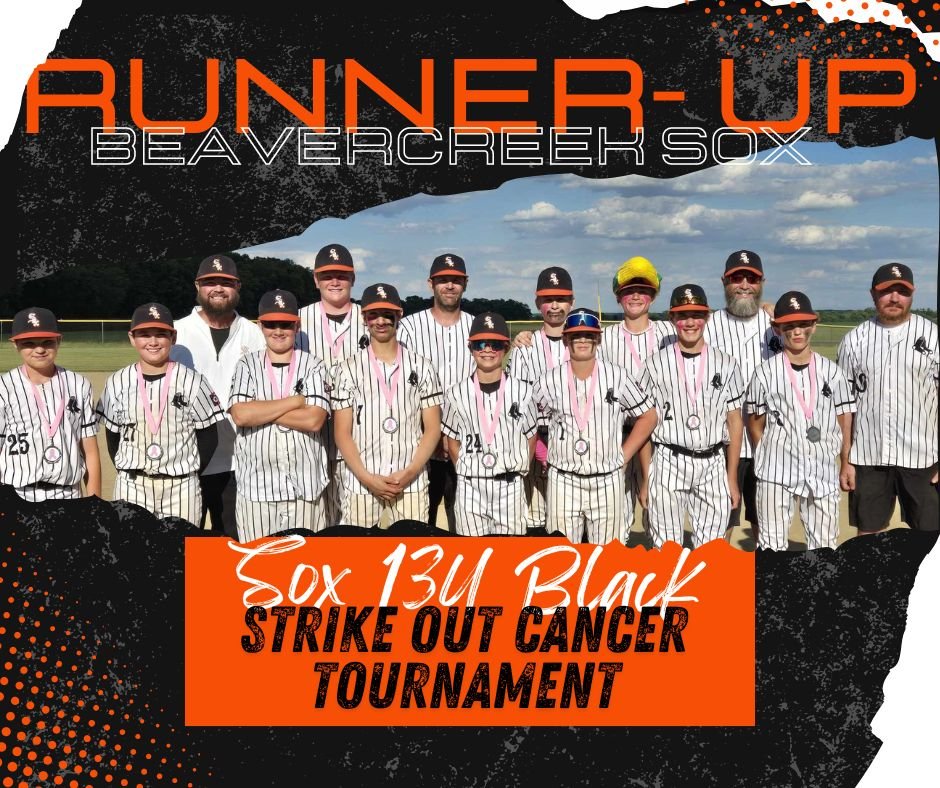 📷📷 A huge shoutout to the Beavercreek Sox 13U Black team for finishing as runners-up in the Strike Out Cancer baseball tournament! 📷📷
The boys put up a tremendous fight against a strong team and never gave up. Their determination and spirit were truly inspiring.