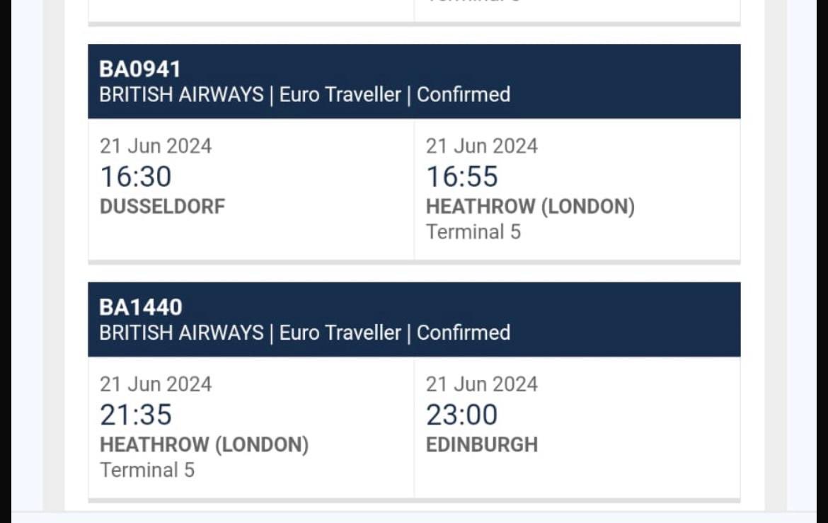Flights to Germany for 2 people for sale. Friday 14th,  Edinburgh to Düsseldorf. Returning Friday 21st. £540 plus £50 pp name change, flights are currently £580 pp so getting them for half price! RT’s appreciated
