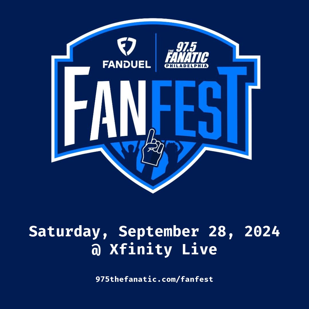 975TheFanatic's tweet image. Fan Fest is back! On September 28th, we will be having the biggest party of the year at Xfinity Live. 

Information for the event can be found in the below link. Stay tuned to the Fanatic to hear about the exciting guests that will be in attendance. #975fanfest
