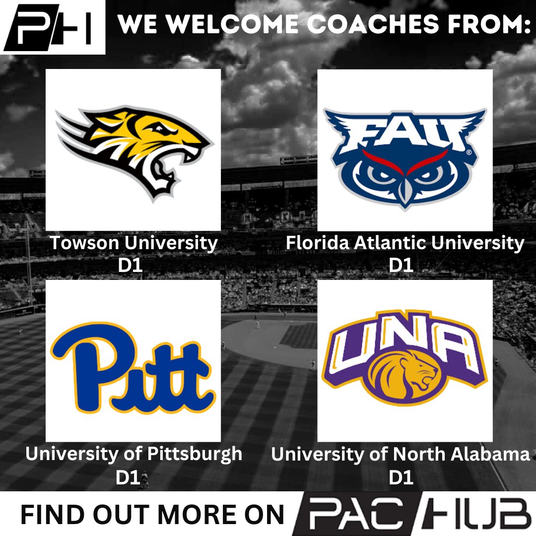 PacHub_'s tweet photo. 👇COACHES in the PAC-Hub transfer portal👇
⚾️Coaches from @Towson_BASE, @FAUBaseball, @Pitt_BASE, and @UNABaseball are recruiting!
🫵Don’t miss out! - sign up today⬇️
https://t.co/GkoWK73pvv
#CollegeCoaches #Recruiting #NIL #PACHub @d1baseball @EliteRecruits_ @BUncommitted @PBR_Uncommitted