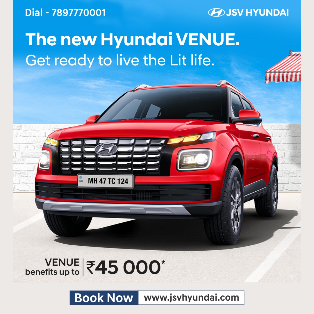 Hyundaijsv's tweet photo. The new Hyundai Venue
Live the lit life
.
.
.
#HyundaiIndia #Hyundai #HyundaiCars #HyundaiCarsIndia #6and7SeaterSUV #LiveTheGrandLife #GreatAdventure #CastleOnWheels #LiveTheSUVLife  #HyundaiAura #HyundaiVenue #VenueKnightEdition
Book now...
Contact : 7897770001 https://t.co/w8hgrm0csS