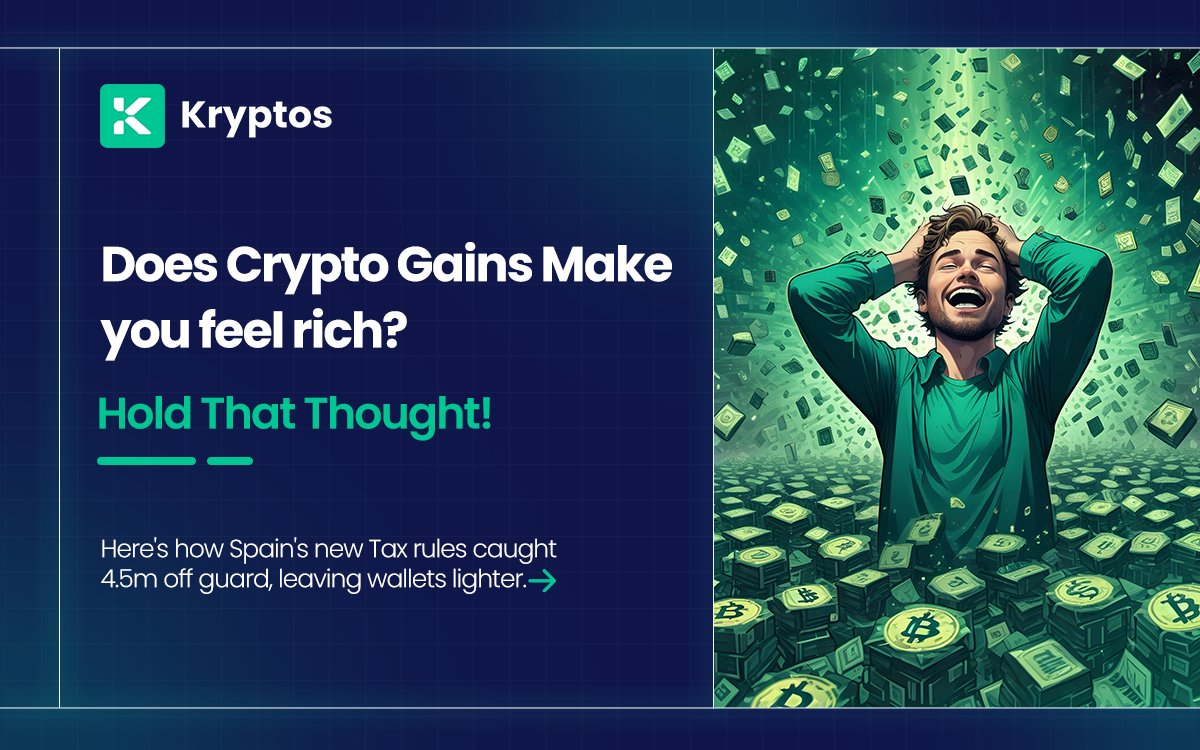 hellokryptos's tweet image. 1/ 4.5 million Spaniards who have invested in cryptocurrency Last year, have made over €1,000 in gains and thought that they were in the clear.

However, on July 9, 2021, the Spanish government introduced new regulations towards #cryptocurrencies.

Under Law 11/2021, Crypto…