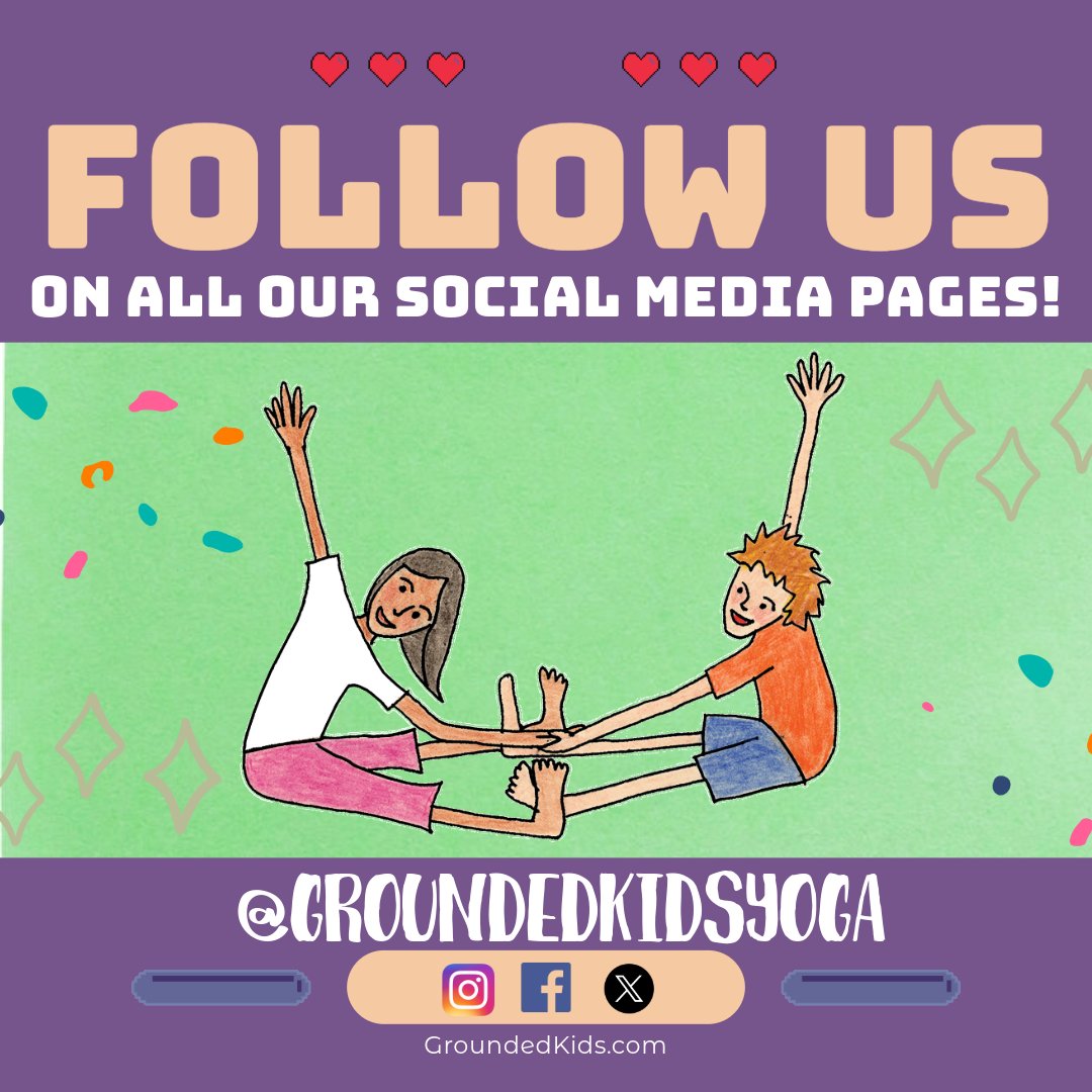 GroundedKids's tweet photo. 📷 Hang on! 📷 Follow us on all our social media pages for more info, updates, and exciting yoga content! 📷 Don't miss out on the latest from Grounded Kids Yoga! 📷📷

#GroundedKidsYoga #KidsYoga #MindfulnessForKids #YogaForKids #GetGrounded #LiveYogaClass #InStudioYoga https://t.co/dhVImshfMz