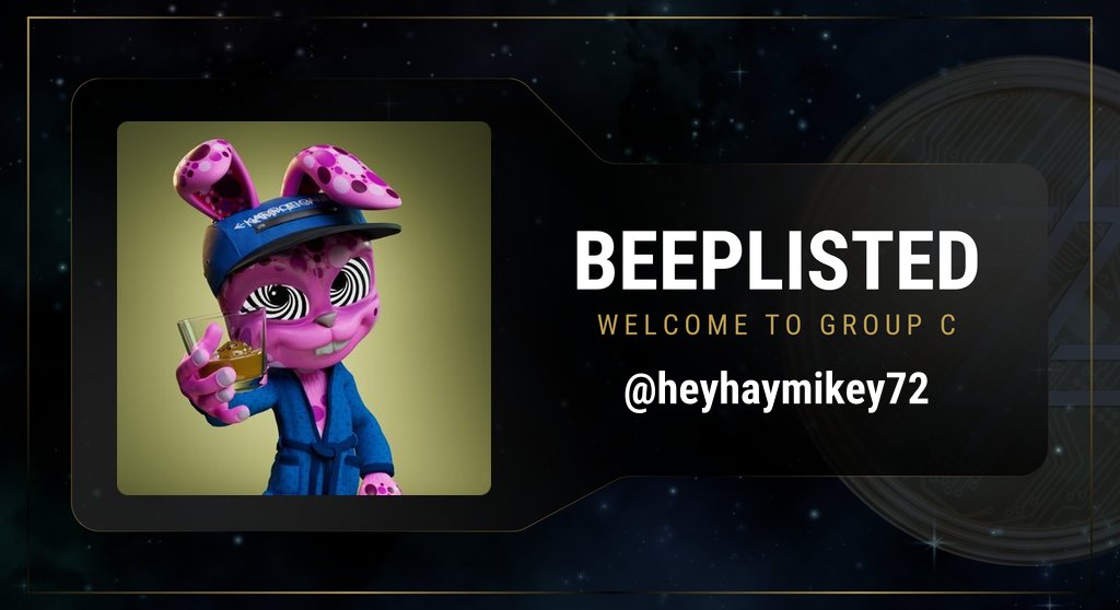 Congratulations <a href="/heyhaymikey72/">heyhaymikey.eth</a> 🎉

• Welcome to Group C of <a href="/BeepList/">Beep List</a> 🤖
<a href="/Botzcoin/">BOTZ</a> <a href="/BeepBoopBotz/">Beep Boop</a> $BOTZ