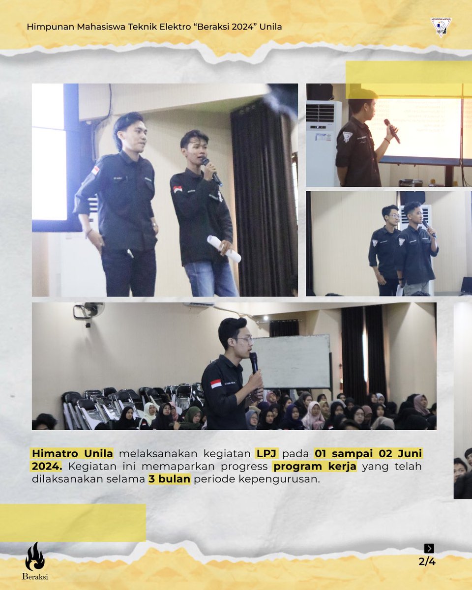 Himatro_Unila's tweet photo. [PRESS RELEASE LPJ 3 BULANAN HIMATRO UNILA]
.
Himatro Unila telah melaksanakan kegiatan Laporan Pertanggung Jawaban 3 bulan periode kepengurusan pada 01 dan 02 Juni 2024.

__________________
Kabinet Beraksi
Himatro Unila 2024
.
.
#HIMATRO
#UNILA
#2024
#TEKNIKELEKTRO
#HIMATRO2024 https://t.co/noBqegSbts