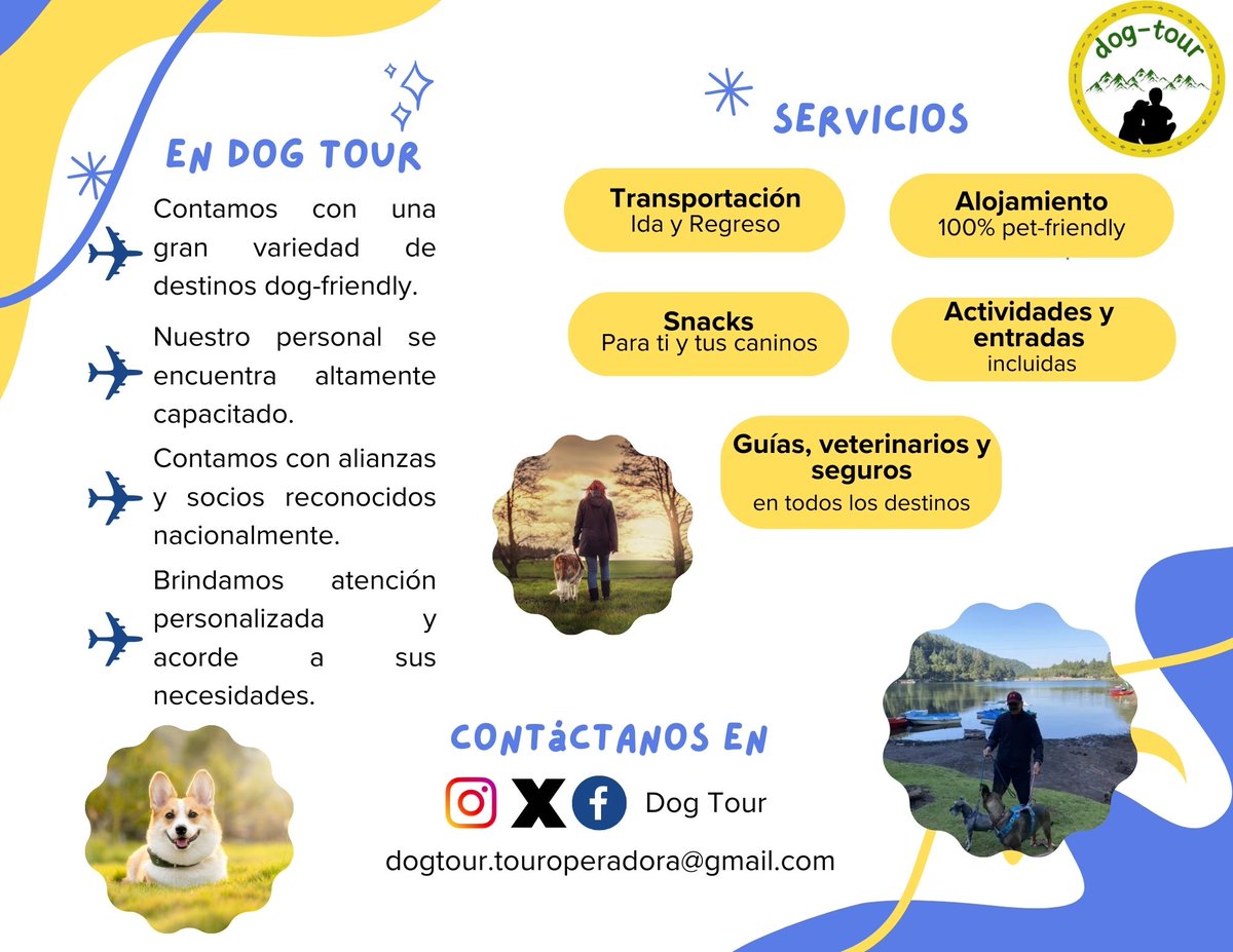 Dog_T0ur's tweet image. ¡Esto y mucho más lo puedes encontrar reservando con Dog Tour! 💛💚
No dudes en contactarnos y descubre los destinos más increíbles junto a tu perro con Dog Tour 🐾✈️

#DogTour #ViajesConPerros #TurismoAlternativo #DogFriendly