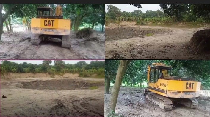 পুঠিয়ার জিউপাড়া তে রাতের আঁধারে চলছে অবৈধ পুকুর খনন ও মাটি বিক্রি