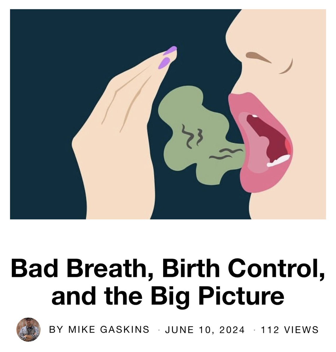 MikeGaskins's tweet image. When a woman develops bad breath after starting birth control, how long does it take to realize there’s a connection, if ever? #hormonalbirthcontrol #birthcontrol #badbreath #birthcontrolsideeffects hormonesmatter.com/bad-breath-bir…