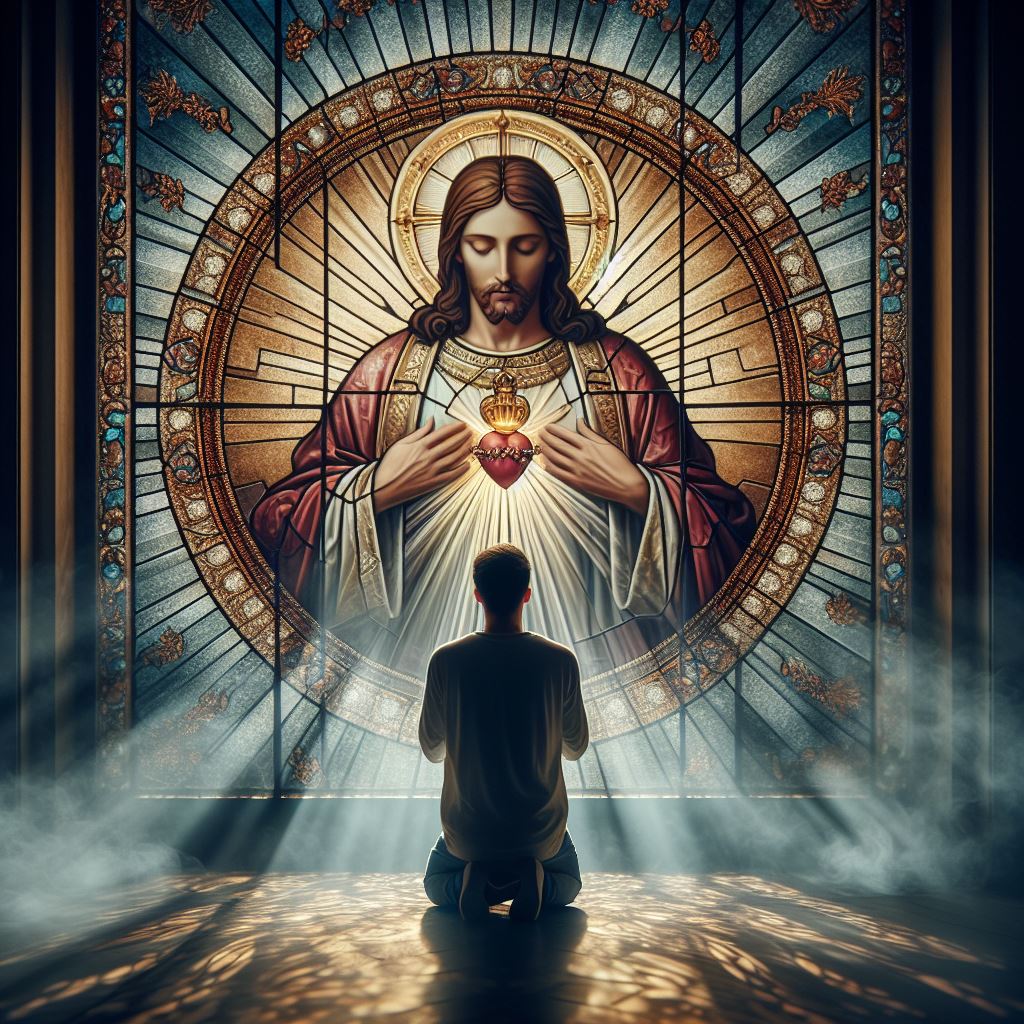 ❤️‍🔥 Oración al Sagrado Corazón
de Jesús las situaciones difíciles.

Señal de la Cruz.

En el Nombre del Padre, del Hijo y
del Espíritu Santo. Amén.

Oración.

Sagrado Corazón de Jesús, fuente
inagotable de misericordia y amor
para el mundo entero, me abandono
este día en ti,
