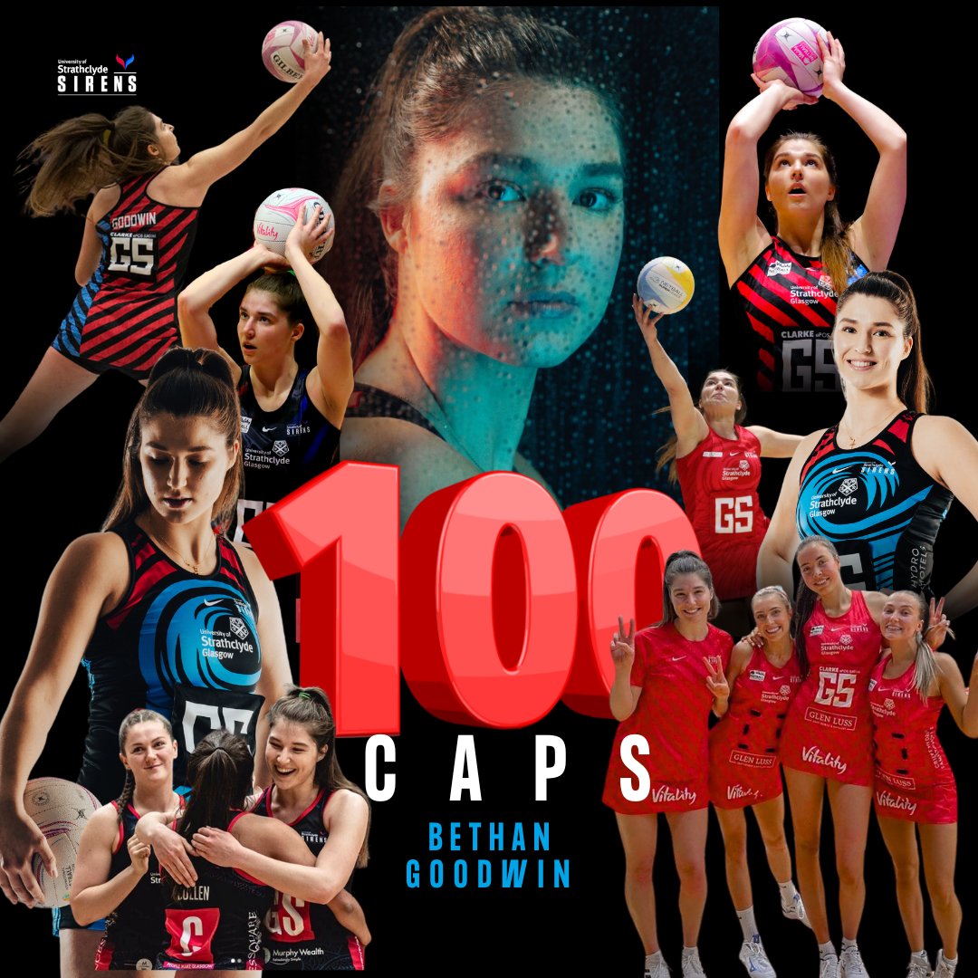 SirensNetball's tweet image. Celebrating 100 caps! 🎉 
Join us in honouring Bethan Goodwin's incredible milestone with the Sirens. From her first game to now, her journey has been nothing short of inspirational.
Don't miss the chance to support her in our final match 🥺
ow.ly/FAel50Sevku
@bethgoodwin47