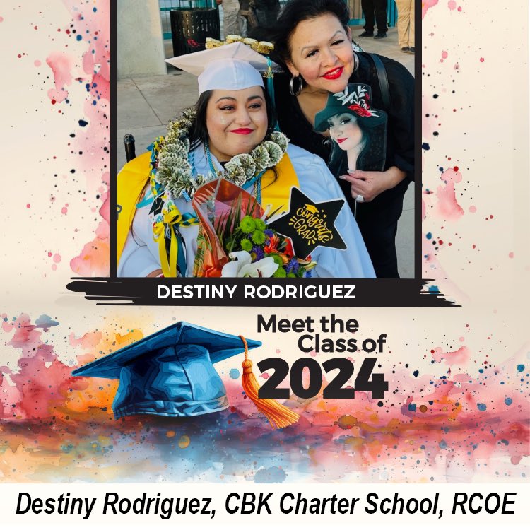 RCOE's tweet photo. Meet #Classof2024 @CBK_RivCo Grad Destiny Rodriguez!

“I never imagined I’d find such a welcoming community,” Destiny reflects. “CBK became my second home—a place where I could pursue my dreams without judgment or fear.”

Read Destiny‘s story: https://t.co/s2169LVCs4 https://t.co/wETVzEfUwg