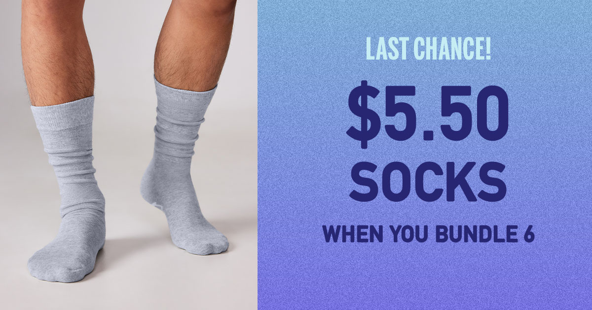 LAST CHANCE! 

Don't let our Pack Sale slip away before you can score up to 65% off on Packs!  Shop 3, 6, or 10-Packs of Undies, Bralettes, Socks &amp; Tees and get massive savings. 

Shop now: bit.ly/3tn3SCU