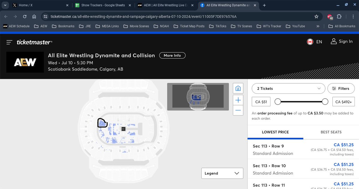 AEW Ticket Map Updates tweet media