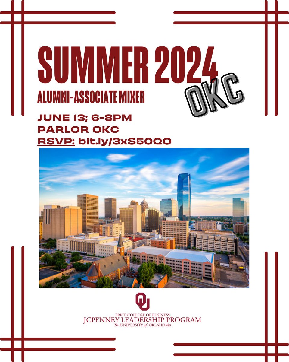 jcplpOU's tweet photo. Still time to RSVP for this Thursday's Alumni-Associate mixer in OKC! We hope to see you there! 

RSVP here --> https://t.co/I8XT2SU6pV https://t.co/h9Jri03qg7