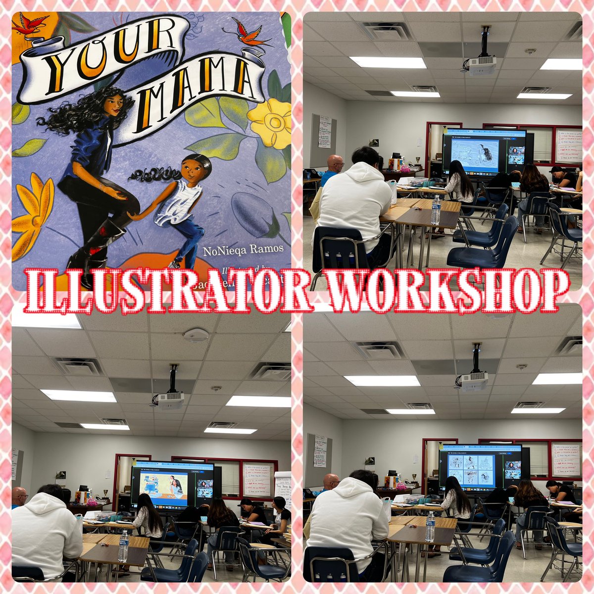 @NoNieqaRamos author of Your Mama invited her illustrator Jacqueline Alcantara gave us a glimpse of her studio, her thought process, and the colors used in the process.