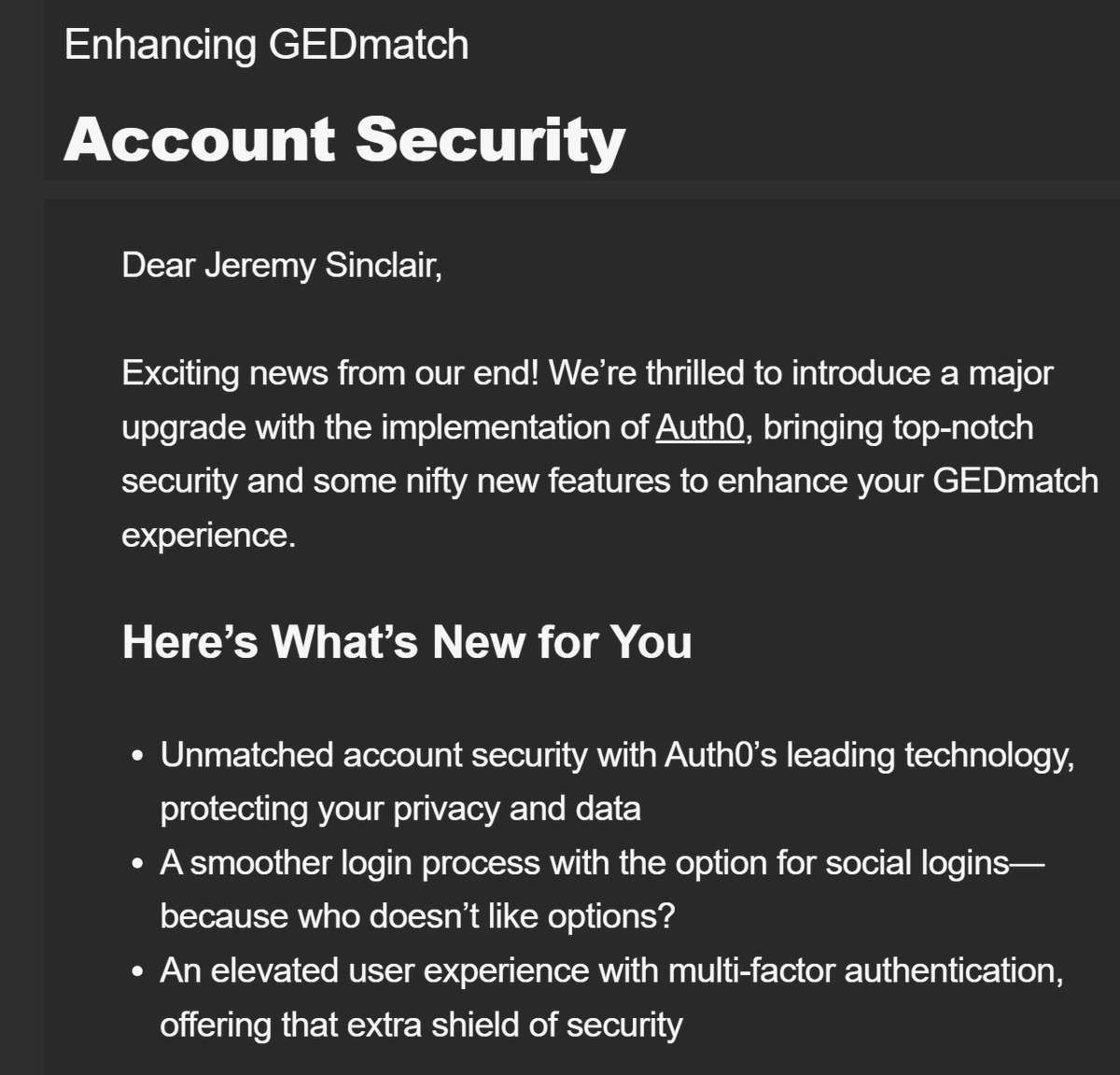 sinclairinat0r's tweet photo. FINALLY! #GEDMatch is implementing @auth0 ! I've only been asking about them increasing their security for the past like 3 years. This is such great news. https://t.co/DuQY0zUNpw