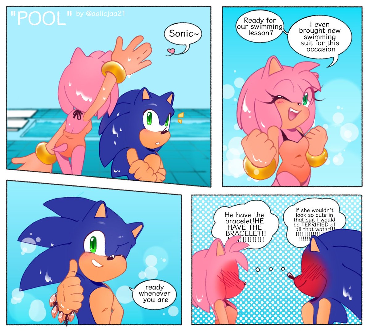 Me realising i like to draw amy in swimsuits and sonic admiring her 🤭 #Sonamy