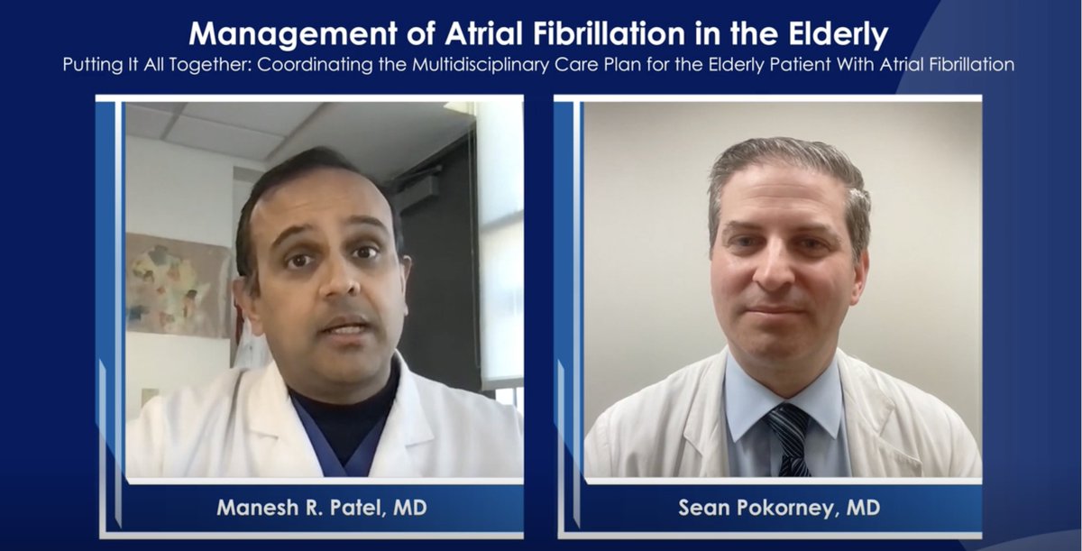 MedEdOTG's tweet photo. Multidisciplinary care is key to managing elderly #atrialfibrillation patients. Drs. @manesh_patelMD &amp; @Sean_Pokorney of @DukeHeartCenter spend 9 #CME minutes on coordination essentials: https://t.co/SMDaZ5435C #cardiotwitter #anticoagulation https://t.co/8Z4tWWcOCX