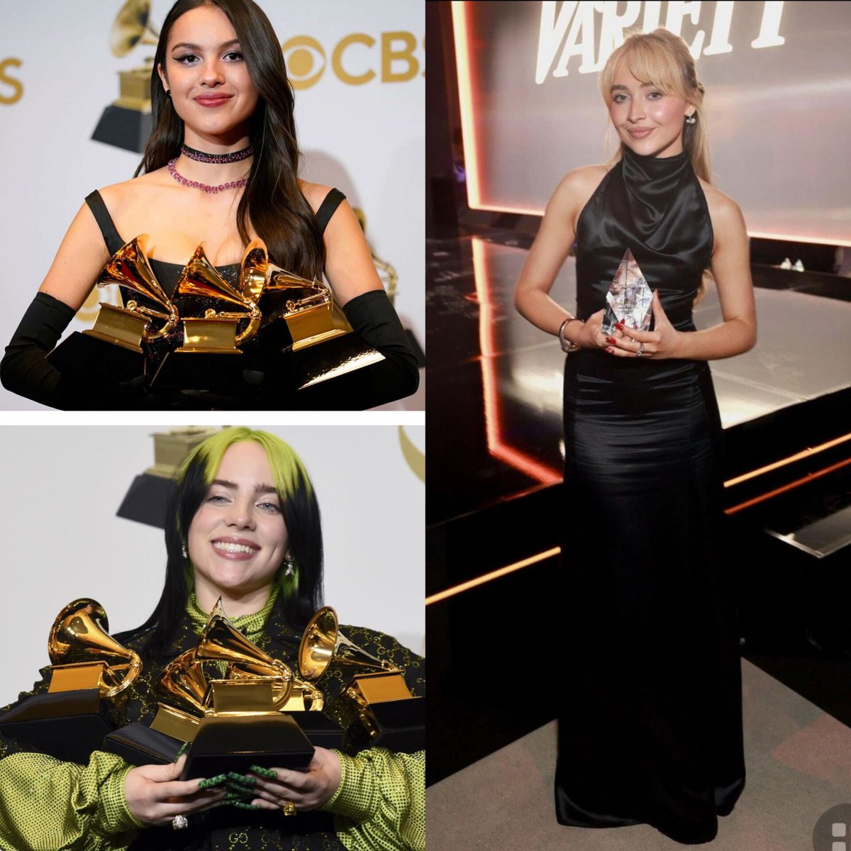 Carpets:
''Sabrina Carpenter has reached main pop girl status"
''She surpassed Billie Eilish and Olivia Rodrigo''
Reality: