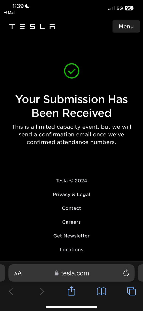 Ashley__USA's tweet photo. Anyone already get their confirmation if RSVP’d in last few days for the 2024 Cyber Roundup? Need to plan travel. 🙏🏻 Submitted Saturday. #CyberRoundup #Tesla https://t.co/K3n0QICU1Q