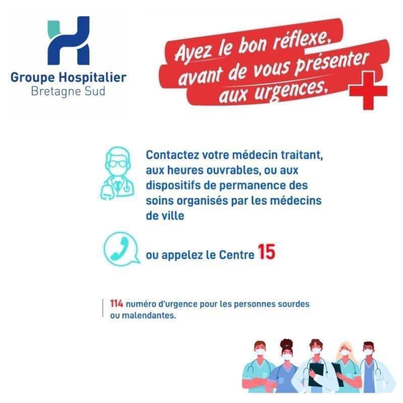 ‼️🛑 🏥📞 10/06/2024 - Information importante avant de vous rendre aux urgences si vous avez souci de santé.

📌 services accueil  urgences adultes #Lorient et #Quimperlé connaissent activité importante impactant fortement délais d’attente de prise en charge et d'hospitalisation.