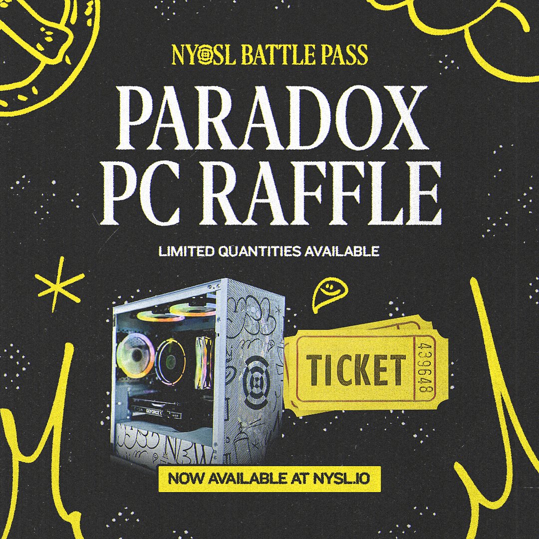 This thing went faster than a bacon egg 'n cheese bagel at the deli and IT'S BACK.

The Custom NYSL <a href="/ParadoxCustoms/">Paradox Customs</a> PC has returned to the Battle Pass. Sign up and join the raffle now for only 1,000XP with the link in replies.