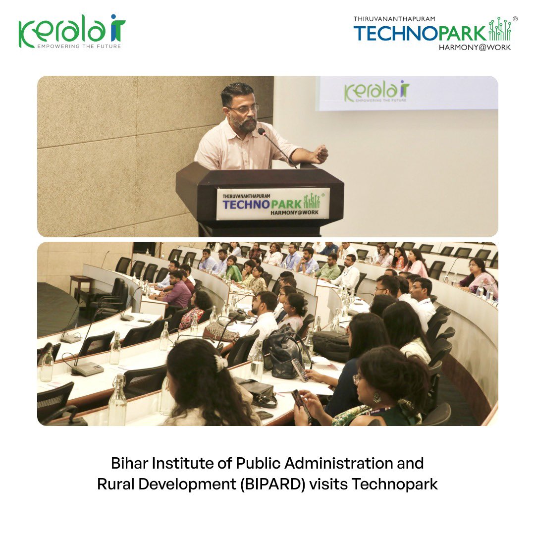 mytechnopark's tweet image. A new batch of probationers from the Bihar Institute of Public Administration and Rural Development's (BIPARD) 2nd Foundation Course visited Technopark as part of their training program.
#BIPARD #TrainingProgramme #KeralaIT #TechnoparkThiruvananthapuram #ITParkinKerala