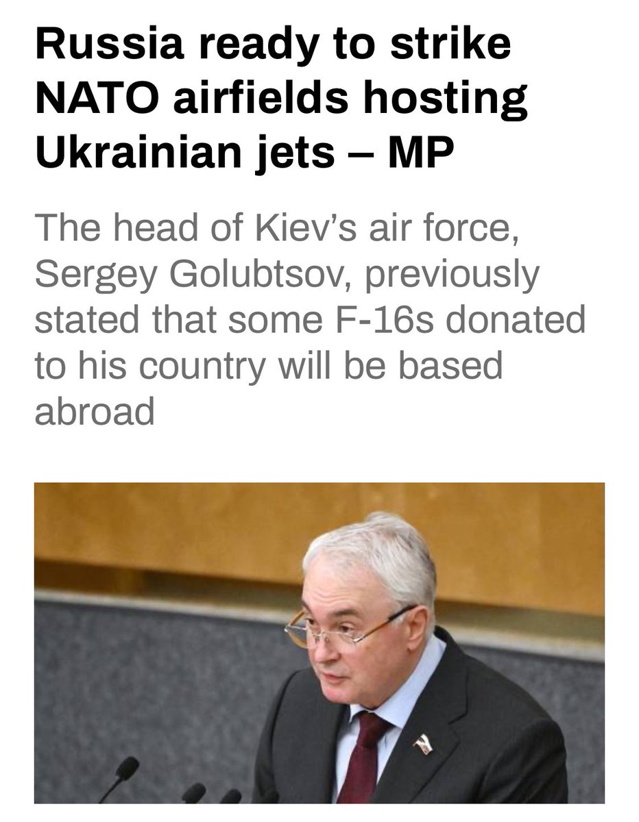 defense_civil25's tweet photo. 🚨Update: Russia has already attacked most of the Ukrainian airfields capable of operating NATO F-16 fighter jets. Now Ukraine admits that they will be operated out of NATO bases in Poland and Romania. They have yet to admit that NATO pilots will be flying these advanced aircraft. This is literally NATO entering into direct combat with Russia.