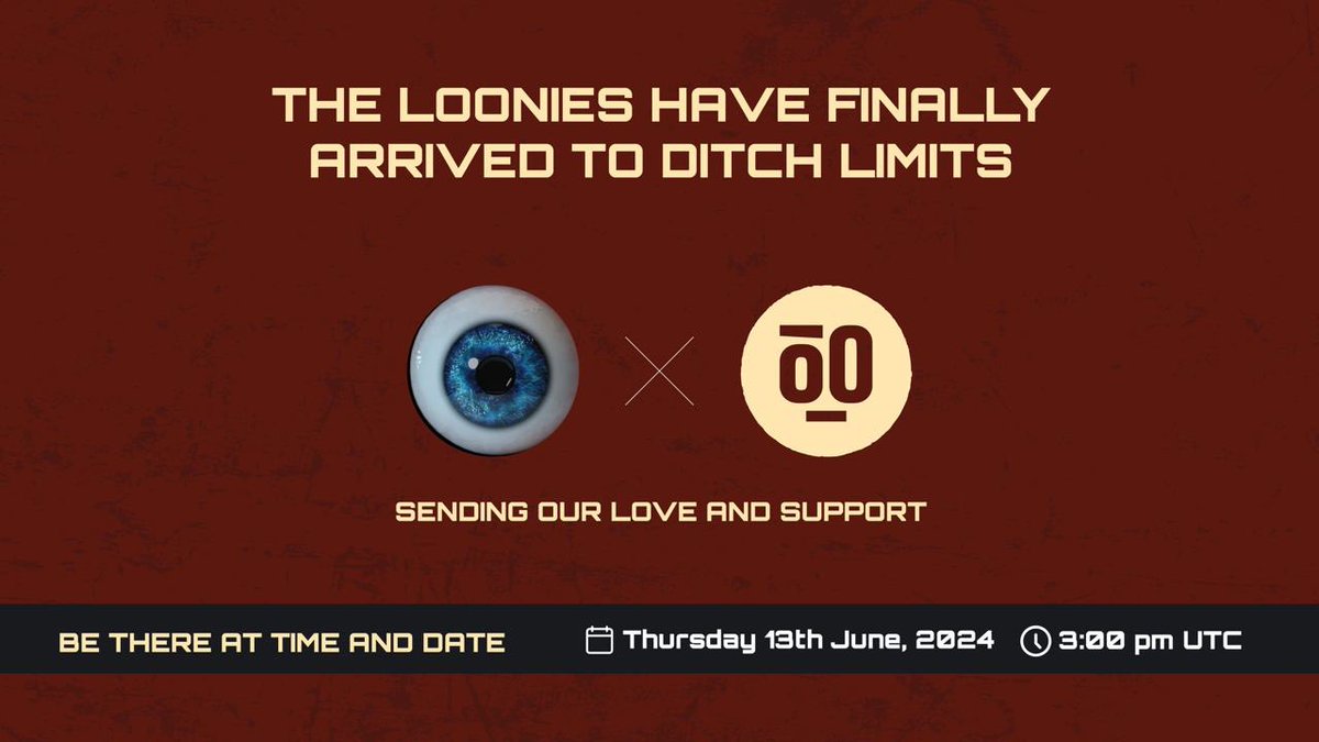 The official NFT collection by <a href="/wapal_official/">Wapal</a>, <a href="/theloonies_nft/">The Loonies</a>, is minting on June 13th.  iAliensNFT sending love and support for the mint!

DITCHING LIMITS TOGETHER ⚡️

WL giveaway!

•Like &amp; RT
• Follow <a href="/theloonies_nft/">The Loonies</a> &amp; @ialiensnft 
• Comment &amp; tag 3 Humans
• 5x winners