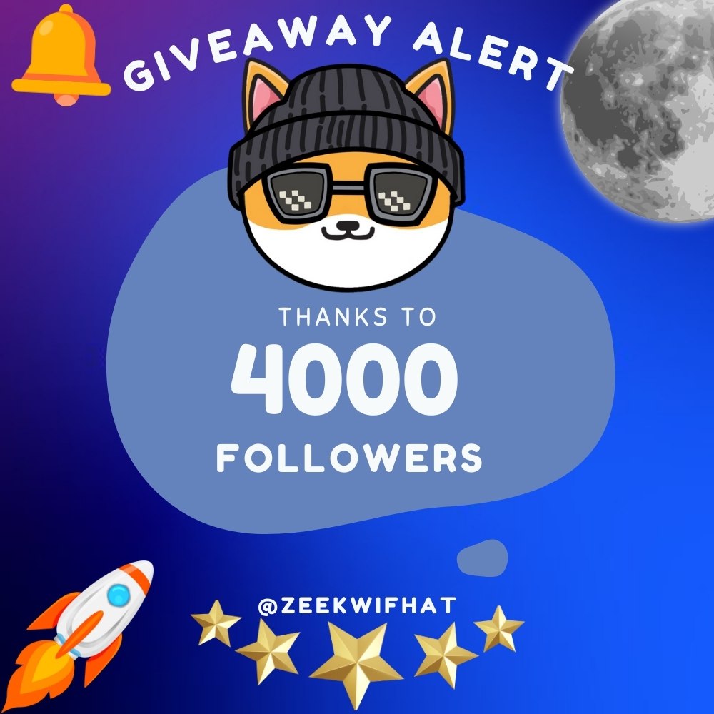 zeekwifhat's tweet photo. 🥂 ZWIF family is growing! We have reached 4000 followers on Twitter! To celebrate it, we will gift $ZWIF to 2 people. The winners will be selected randomly.

🎁 Prize: A total of 28000 ZWIF ($50) to be split among 2 winners

How to join ⬇️

1️⃣Follow @zeekwifhat
2️⃣ RT & like this post
3️⃣Comment your zkSync wallet address

Ends in 24 hours