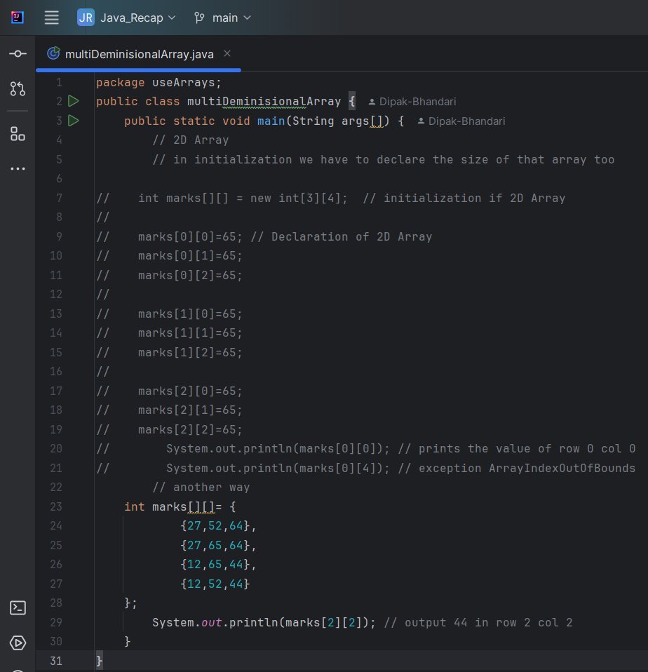 DIPAK35745239's tweet image. On #LSPPD10 of #60DaysOfLearning2024 I learnt to how to create, initialize and allocate values in 2-D Array in java.
Used for  loops to read values inside of an array and fetch and print it.
#LearningWithLeapforg
@lftechnology 🐸