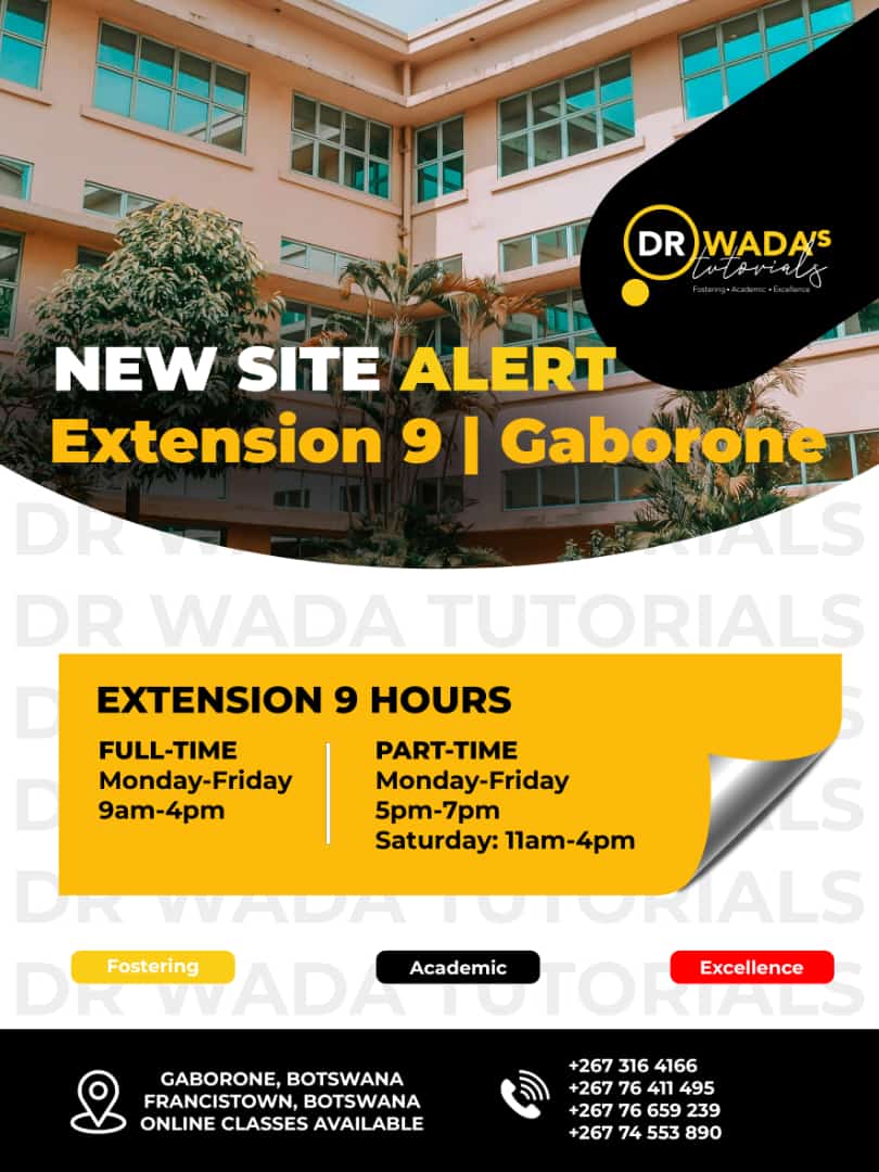 DrWada_tutorial's tweet image. We are slowly approaching exam season and for our completing classes, mock exams are almost here. Don't let this opportunity pass you by, register with us at our new site, extension 9 to prep for these exams. Se fetwe ke tshono💯
#tuition #drwadatutorials #ExamPrep #examseason