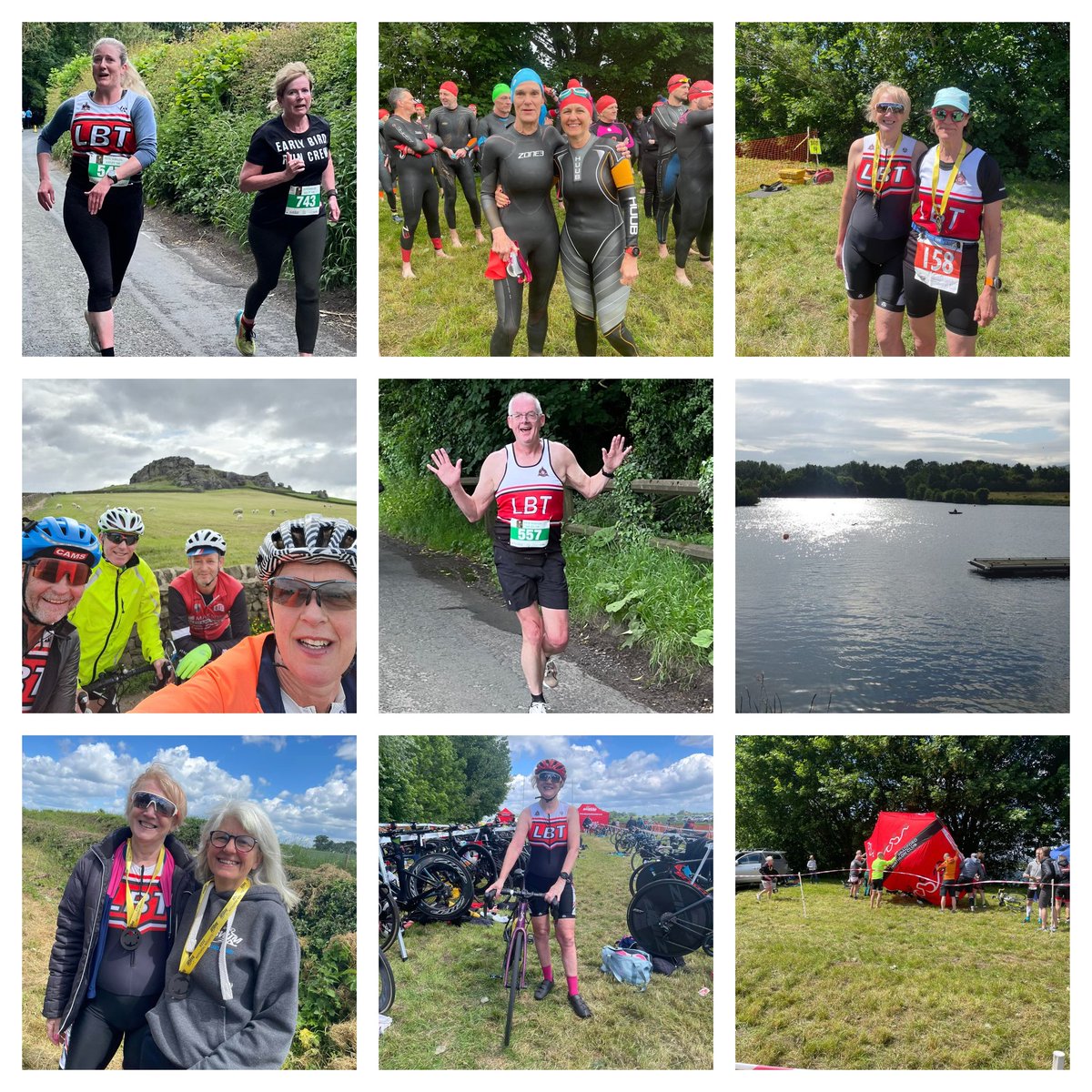 Big weekend completed!

It was the Great North Swim on Friday.

Saturday, parkrun league, &amp; Ellerton Triathlon
Where even our gazebo tried to get into the water!

Sunday we had a social ride, a morning swim at Otley lake and it was the Ilkley 10km race.

We're tired now.