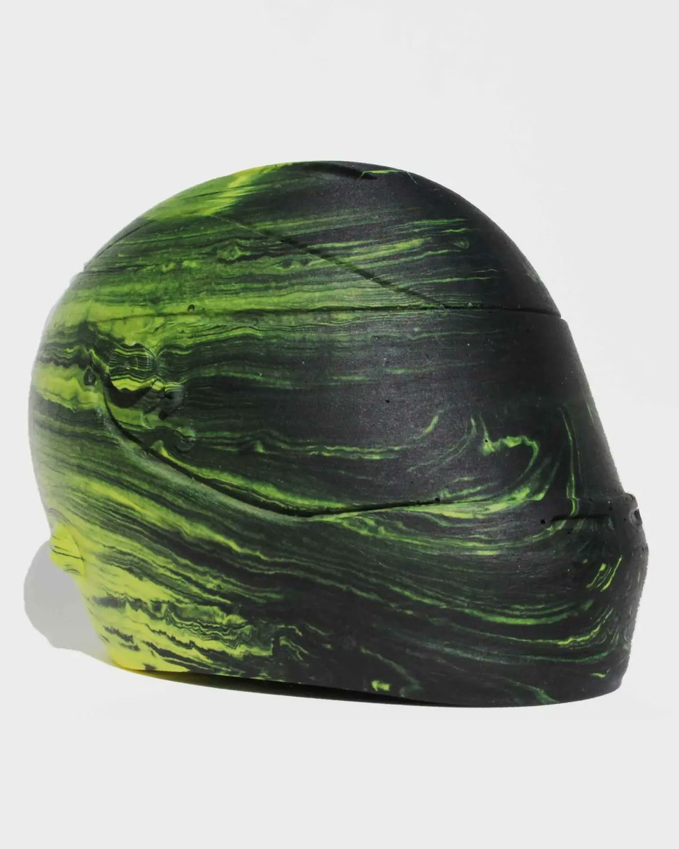 UrbanInfillShop's tweet photo. Custom Black &amp;  Neon Yellow Concrete Formula 1 Racing Helmet. Inspired by Lando Norris and handmade with Jesmonite/concrete it’s where art meets speed! 🏎️🏁🚥
Check it out https://t.co/H3rn6ShUUN
#F1 #LandoNorris  #F1Art #F1Design  #RacingCommunity https://t.co/9LvoQoM5MM