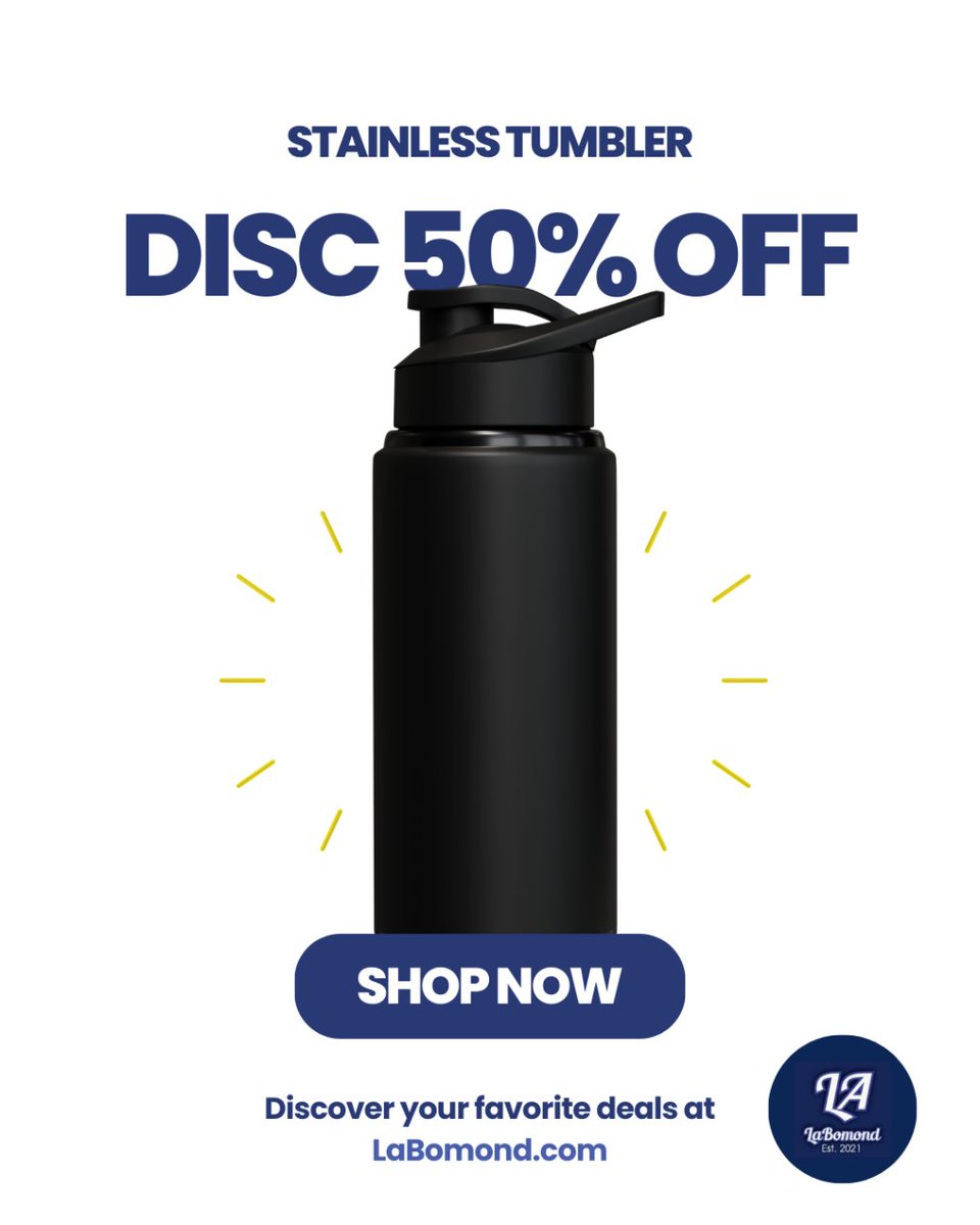 labomond's tweet photo. Get our sleek Stainless Tumbler at an unbeatable 50% OFF! Perfect for keeping your drinks hot or cold all day long. 🌡️

Click "Shop Now" and discover your favorite deals at https://t.co/P1fcdZRJ0e. 🛒✨

#LaBomond #StainlessTumbler #ShopNow #SummerDeals https://t.co/sWqlPDhcOm