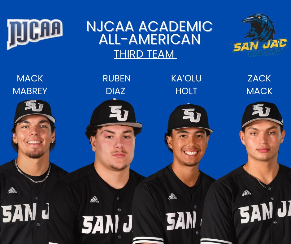 Congratulations on final accolades fellas! NJCAA Academic All-Americans

#Ravens #StudentAthlete