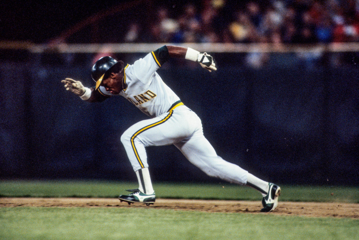 notgaetti's tweet photo. On July 29, 1989, Rickey Henderson didn't take a single official at-bat, but he drew 4 walks, stole 5 bases, and scored 4 runs despite going 0 for 0 in the box score. That's the kind of unique offensive threat Rickey posed to opponents. You could pitch around him if you wanted to, sure, but the joke was going to be on you every time.

Rickey maintained a .401 OBP for a full quarter of a century in the big leagues. He stole at least 100 bases in a season 3 times. He led the majors with 66 steals in his age-39 season. That's the kind of unique offensive threat Rickey posed to opponents.

Some more mind-blowing Rickey gems courtesy of @Stathead: 

He stole a ton of bases
• Games with at least 1 SB: 1035 (most ever)
• Games with at least 2 SB: 280 (most ever)
• Games with at least 3 SB: 71 (most ever)
• Games with at least 4 SB: 19 (most ever)

He had a combo of power and speed
• Games with 1+ HR and 2+ SB: 11 (most ever)
• Games with 1+ HR and 3+ SB: 4 (most ever)

He also had a great eye
• Games with 2+ BB and 2+ SB: 97 (most ever)
• Games with 3+ BB and 3+ SB: 5 (most ever)
• Games with 4+ BB and 4+ SB: 1 (tied for most ever)

Ultimately, scoring runs is how you win ballgames; always has been, always will be. And nobody touched home plate more times than Rickey Henderson.

Oh, and spoiler alert: if you walk him, he's going.