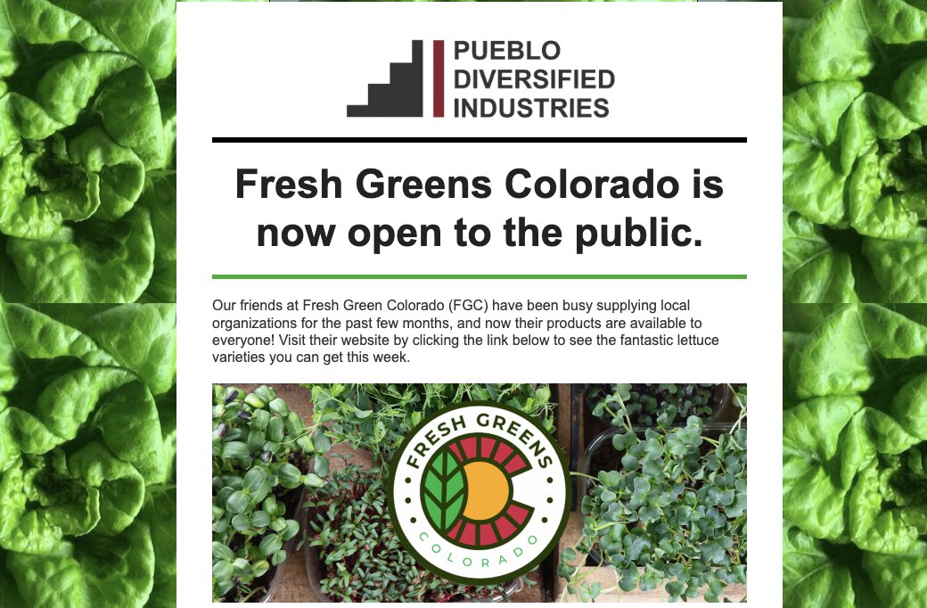 FarmBox_Foods's tweet image. Big news from our friends at Fresh Greens Colorado! Anyone in #Pueblo now has access to this locally grown food.

#colorado #food #foodaccess #foodsecurity #healthyfood #healthyeating #fooddessert