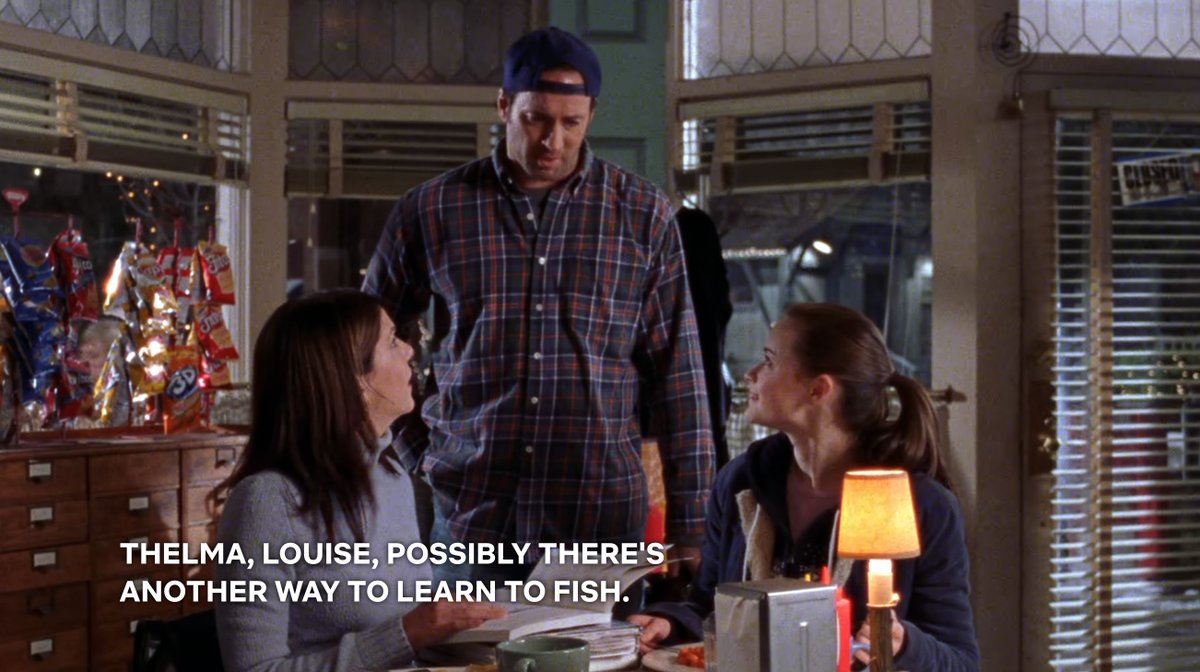 SoItsAShow's tweet photo. Here's why Luke was comparing Rory and Lorelai to Thelma and Louise in season 3: https://t.co/VTxLTP9rWw https://t.co/7cLebyEpx3