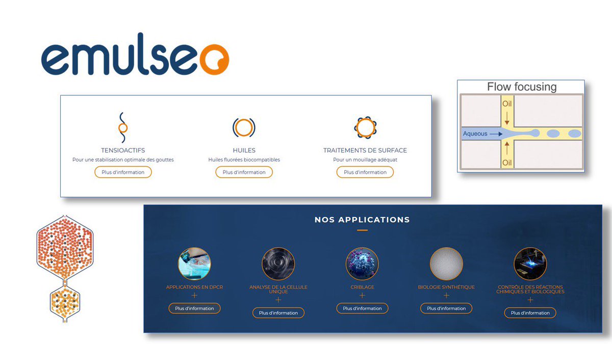 #SIGNAUX24 | Focus sur notre #alumni <a href="/emulseo/">Emulseo</a> ! 

Emulseo proposent des formulations pour des applications microfluidiques en gouttes. 

HEKAT Fluidics utilise les tensioactifs d’Emulseo qui assurent une stabilisation optimales des gouttes.