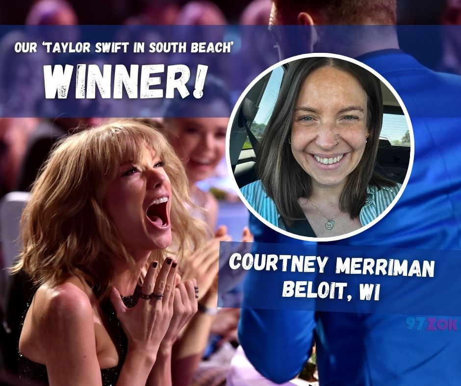 97ZOK's tweet photo. Never in Courtney's wildest dreams did she think she'd WIN THIS TRIP! She's bringing her best friend, Jenna, to South Beach with her to see Taylor Swift LIVE! CONGRATS! #taylorswiftflyaway #taylorswiftinsouthbeach https://t.co/rA6nR87xxN