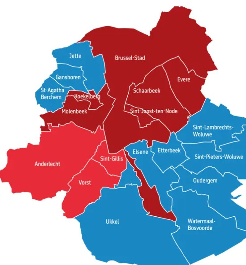 De verdeelde stad (2): sterkste partij in de Franse taalgroep, per gemeente bruzz.be/brusselkiest20…
