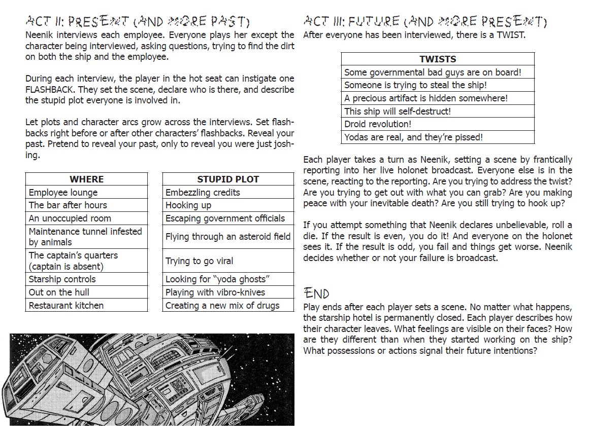 A free one-page RPG for playing out the final days of a spaceship hotel.
erinking.itch.io/four-hour-holo…