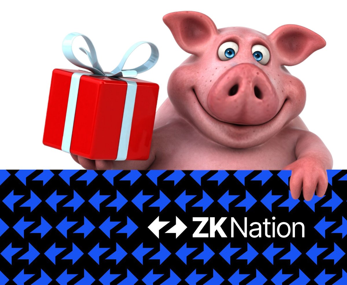 🚀 ZK Nation launch giveaway 🎁

To celebrate the <a href="/zksync/">ZKsync</a> pre-game, we would like to reward $PIG holders! We're giving away 2,000,000 $PIG (+$500) 🤑

🏆 5 winners will get 400,000 $PIG (+$100)

➡️ Hold at least 200,000 $PIG (~$50)
➡️ Like, retweet and follow <a href="/Piggy_zk/">Piggy</a>
➡️ Comment