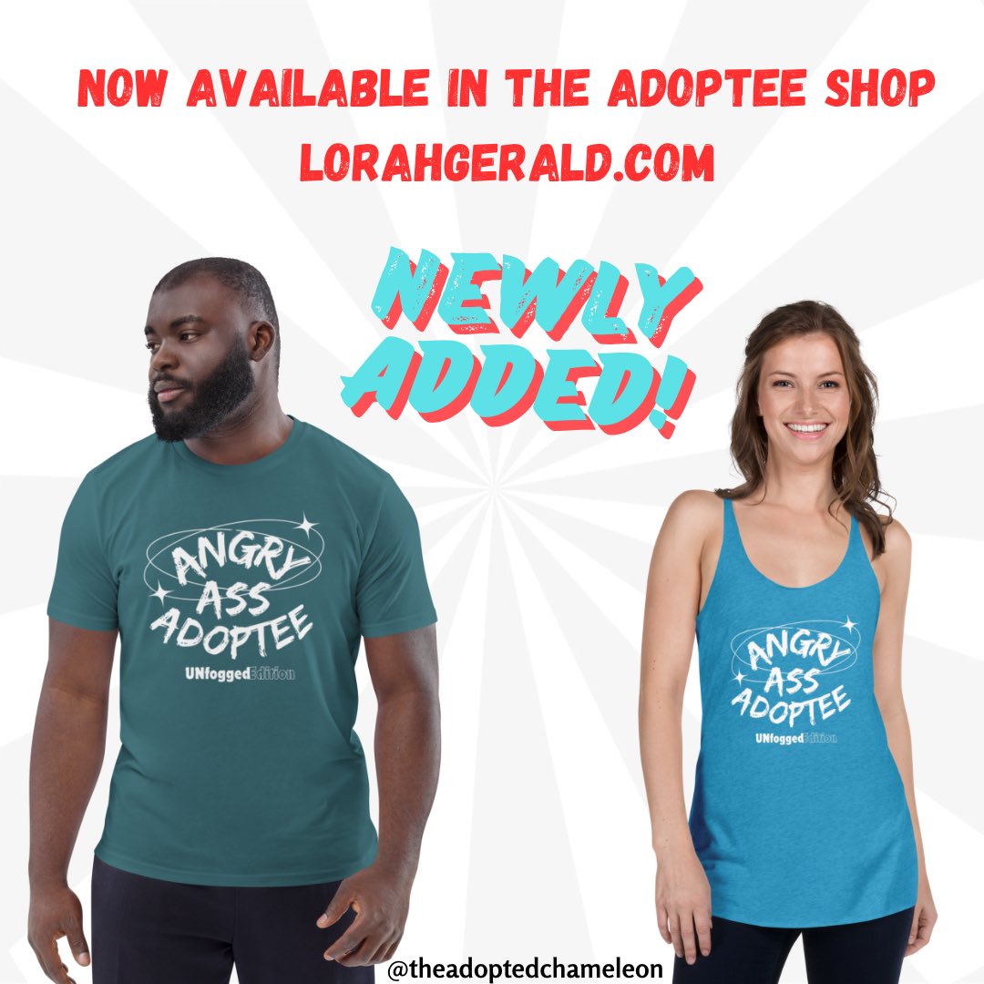 The Adopted Chameleon (@adptdchameleon) on Twitter photo NEW ‼️
Available now, Angry Ass Adoptee shirts. Multiple colors and sizes available. Don’t see the size or color you want, message me. 
lorahgerald.com/shop/ols/categ…
Check out the other design options while you are there. 
#adoptedchameleon #adoptees NEW ‼️
Available now, Angry Ass Adoptee shirts. Multiple colors and sizes available. Don’t see the size or color you want, message me. 
lorahgerald.com/shop/ols/categ…
Check out the other design options while you are there. 
#adoptedchameleon #adoptees