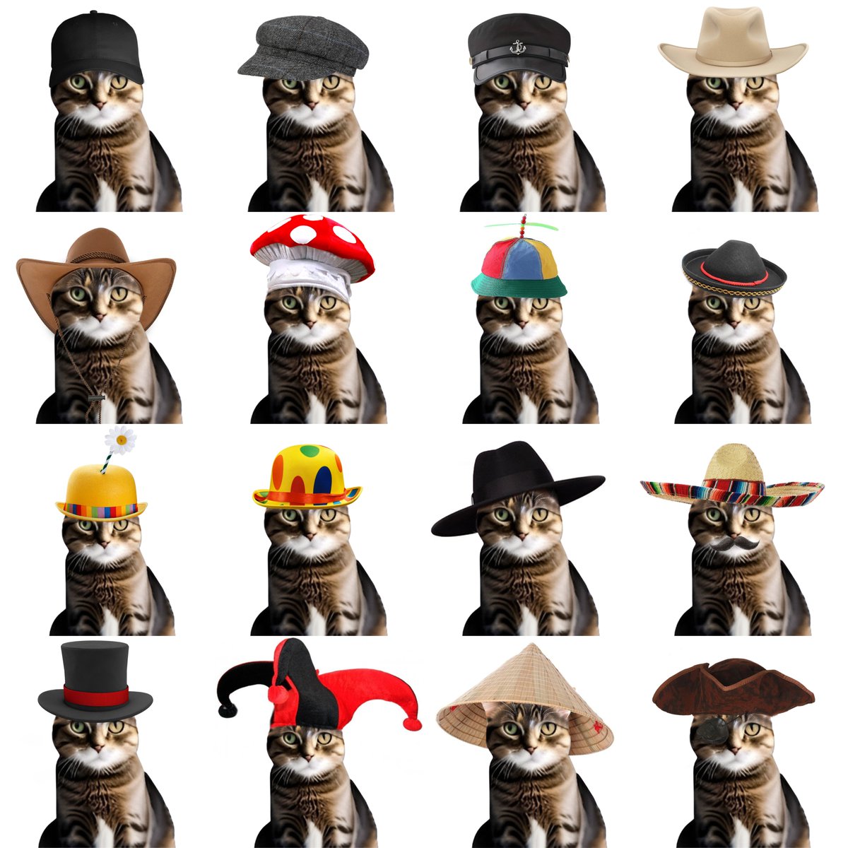 catwifhatsolana's tweet photo. The cat wears all the hats https://t.co/ERVfficJql