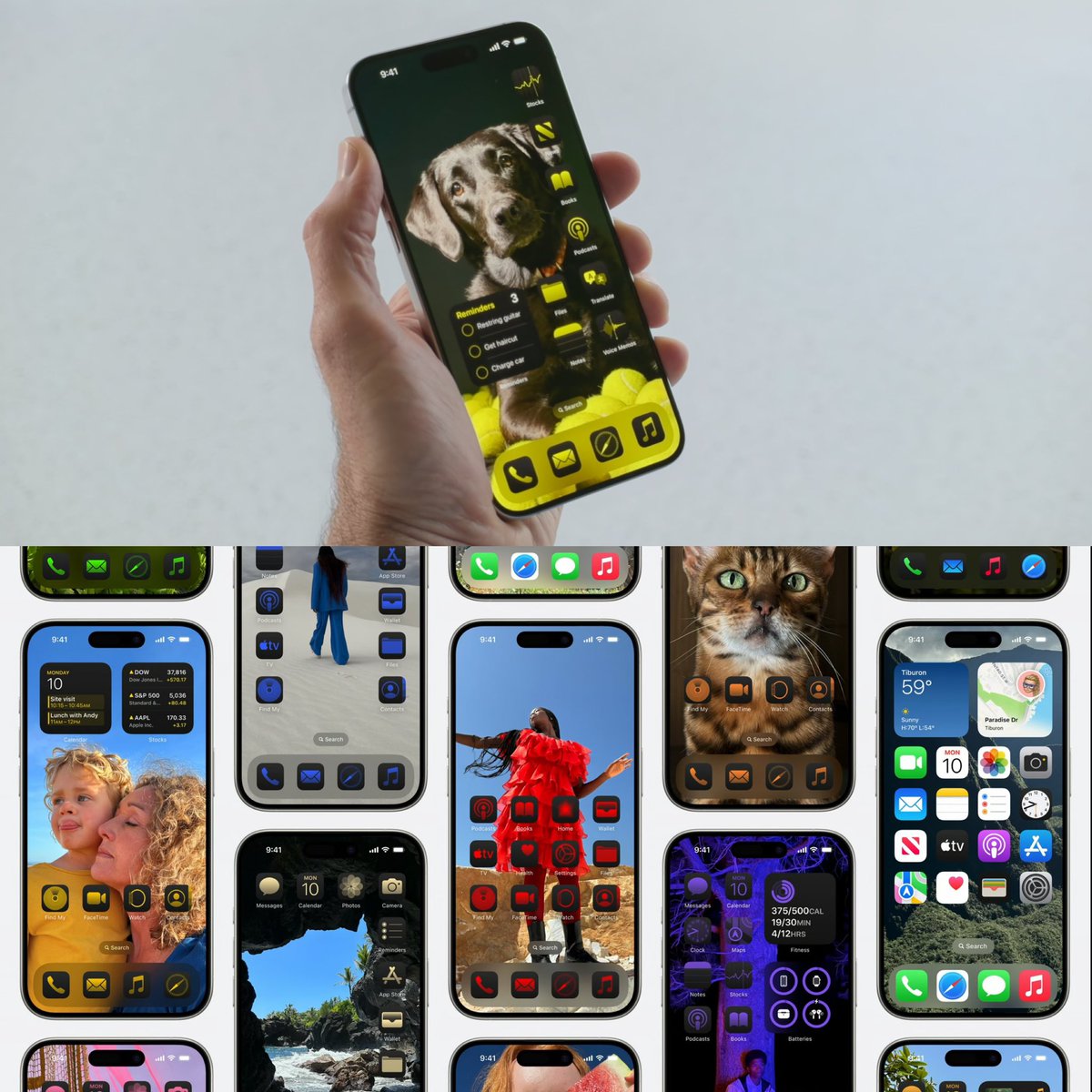 PopCrave's tweet photo. Apple unveils new, more customizable homescreen for iOS 18.

Users can now rearrange apps to anywhere on the screen and alter the colors of the icons. https://t.co/So9QqYhJo0