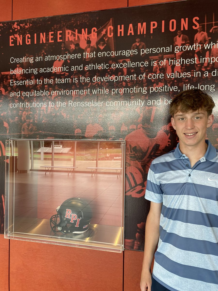 Thank you <a href="/RPIFootball/">RPI Football</a> and <a href="/CoachKosanovich/">Eli Kosanovich</a> for showing me around today, I look forward to being back soon!
<a href="/FootballHillers/">Trinity Hillers Varsity Football</a> <a href="/DKnause5/">Coach Knause</a> <a href="/DonofrioPhillip/">Phillip Donofrio</a>